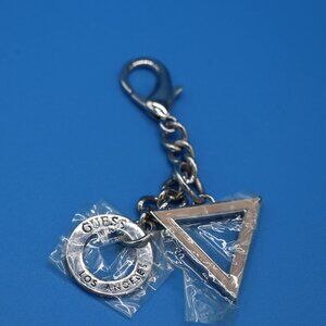 Guess Handbag Metal Key Chain Cluster Charm Pink/Silver Los Angeles